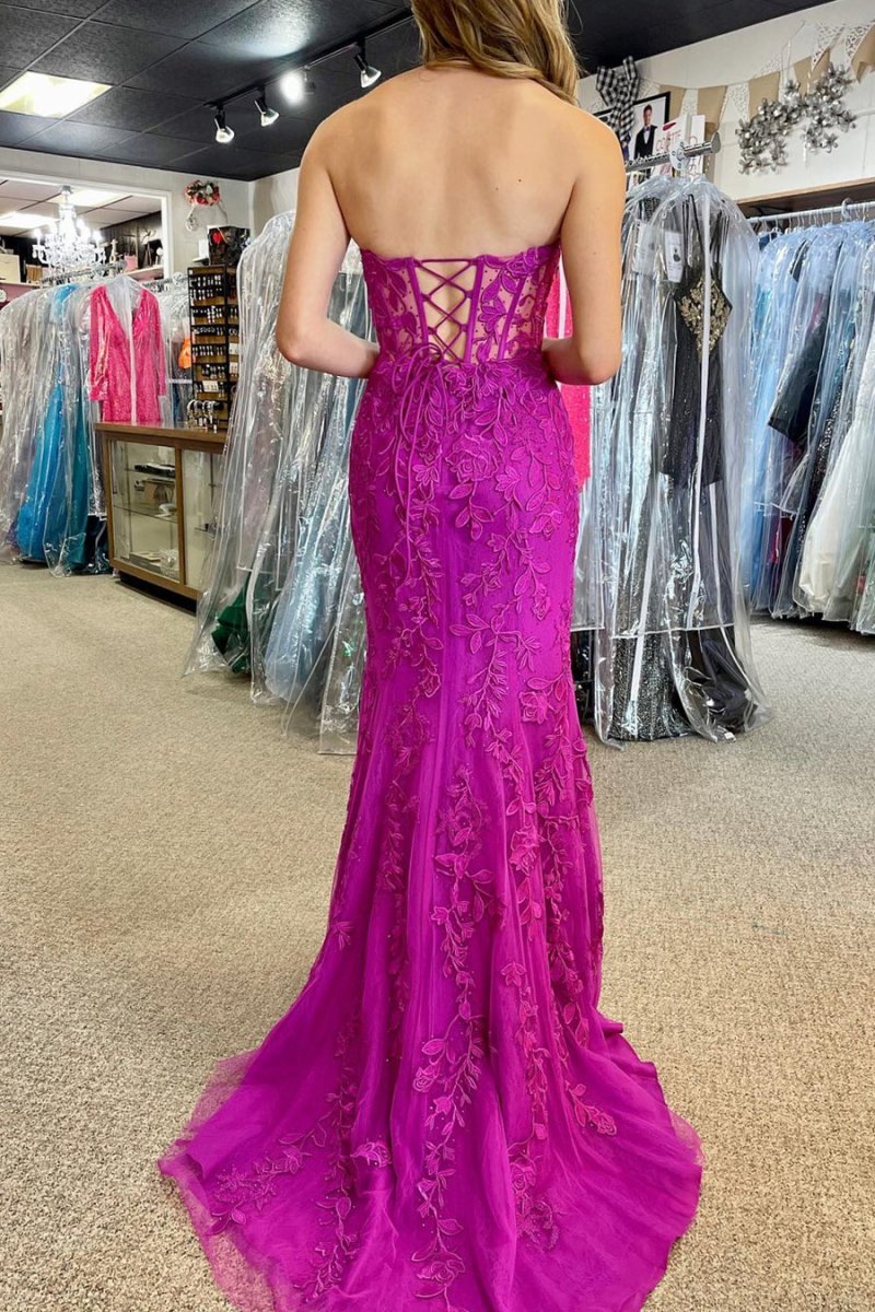 Strapless Satin Mermaid Prom Dress - Image 27