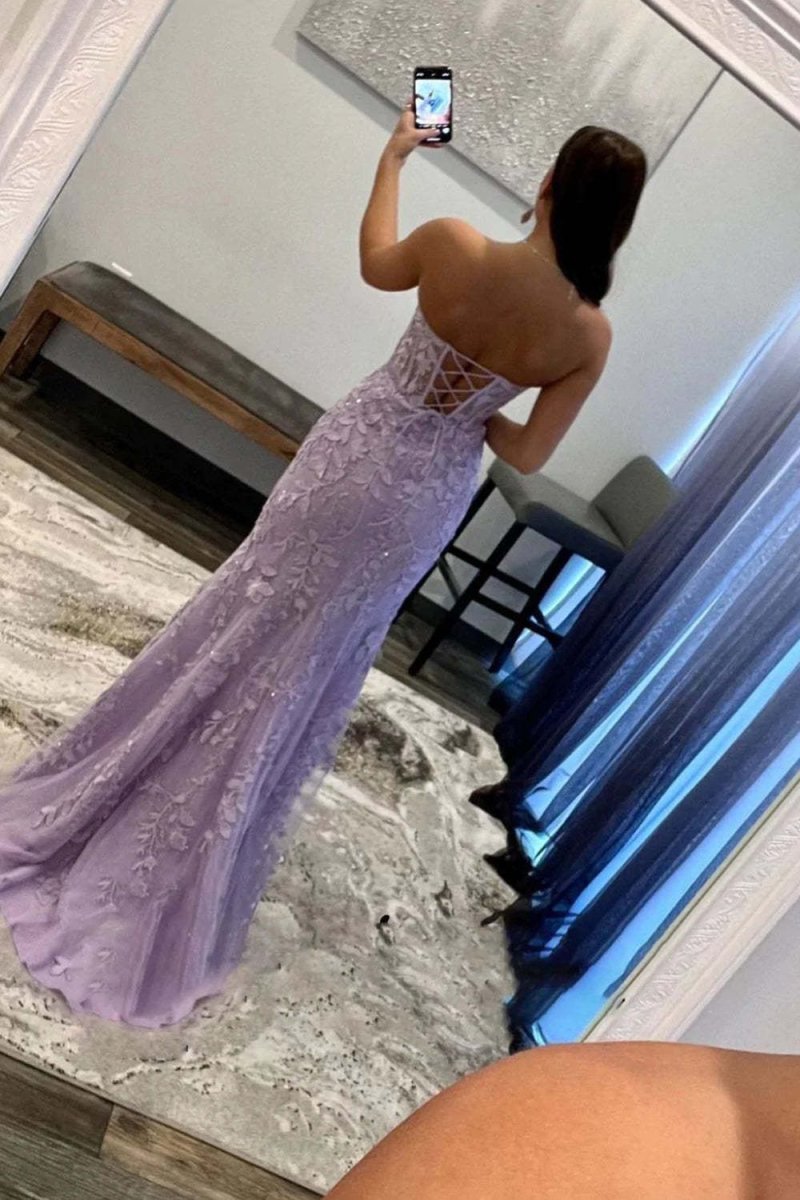 Strapless Satin Mermaid Prom Dress - Image 2