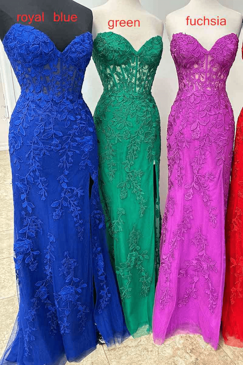 Strapless Satin Mermaid Prom Dress - Image 29