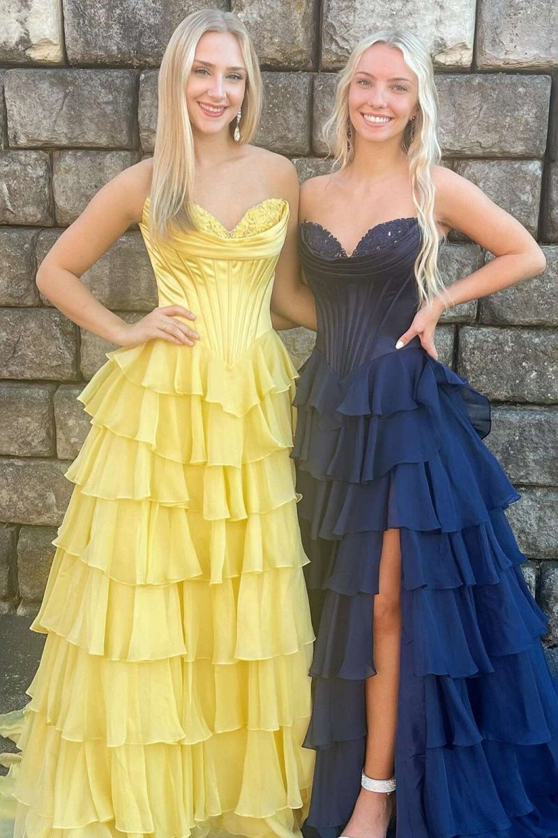 Strapless Chiffon Flowing Prom Dress - Image 20