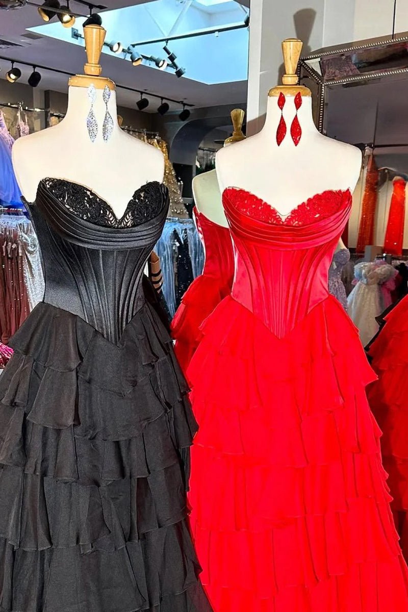 Strapless Chiffon Flowing Prom Dress - Image 17