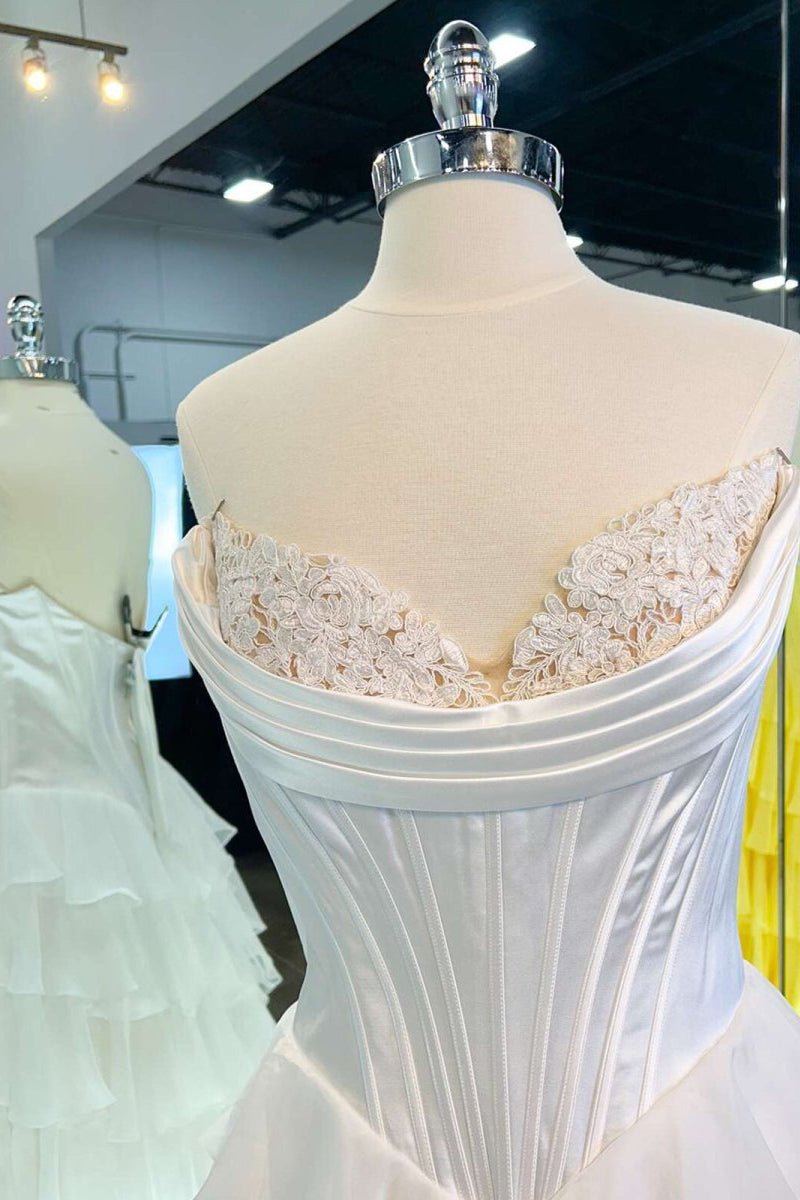Strapless Chiffon Flowing Prom Dress - Image 9