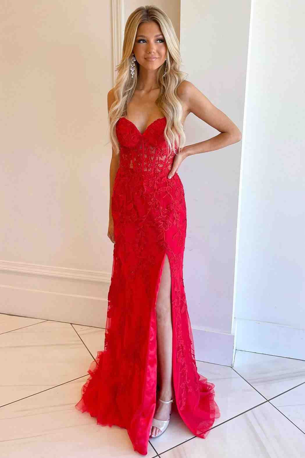 Strapless Satin Mermaid Prom Dress - Image 15