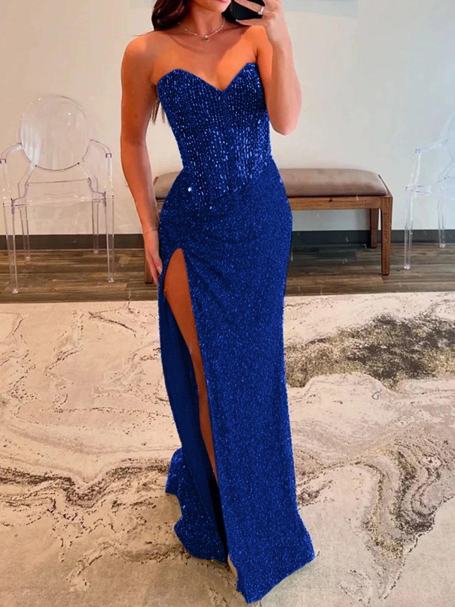 V-Neck Chiffon Mermaid Prom Dress - Image 13