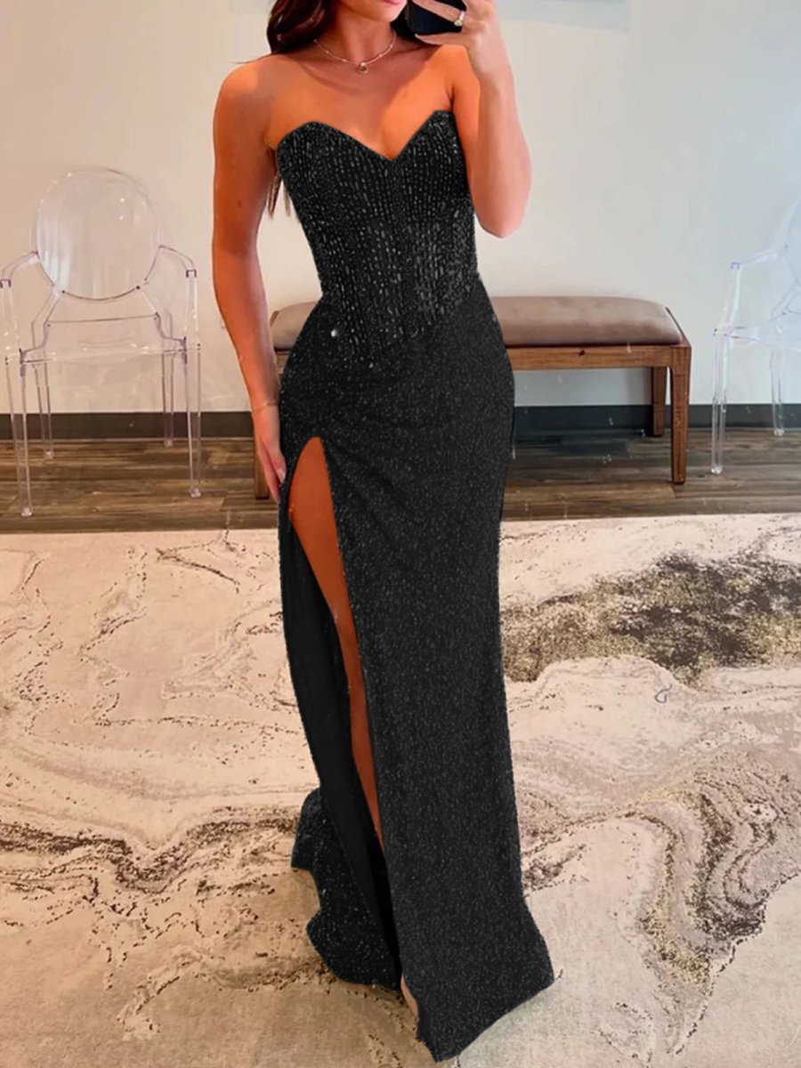 V-Neck Chiffon Mermaid Prom Dress - Image 18