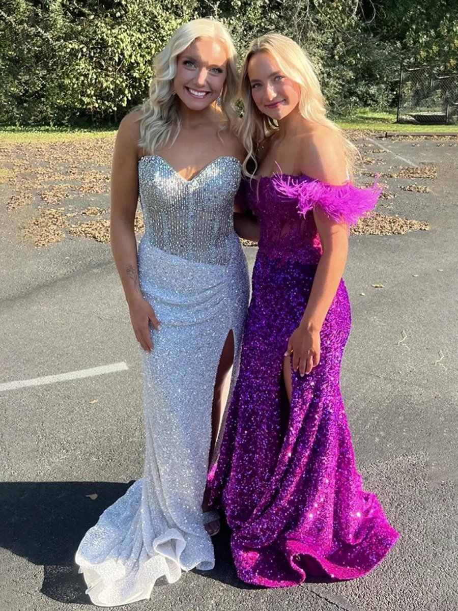 V-Neck Chiffon Mermaid Prom Dress - Image 19
