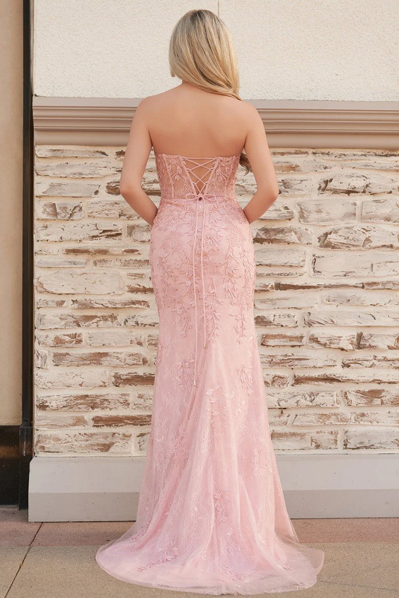 Strapless Satin Mermaid Prom Dress - Image 24