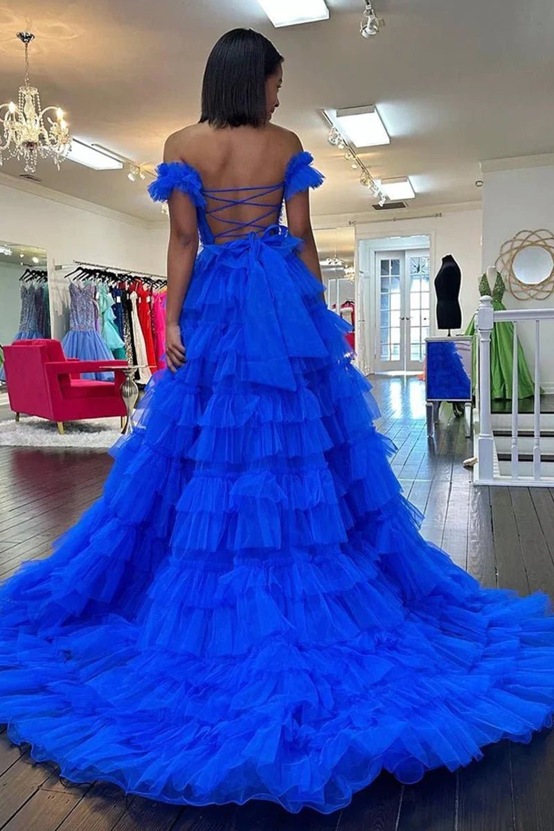 Off-Shoulder Chiffon Prom Dress - Image 8