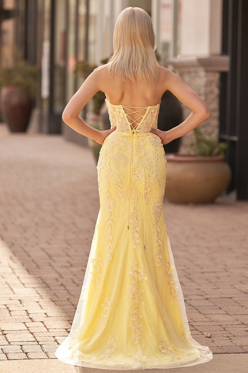 Strapless Satin Mermaid Prom Dress - Image 40