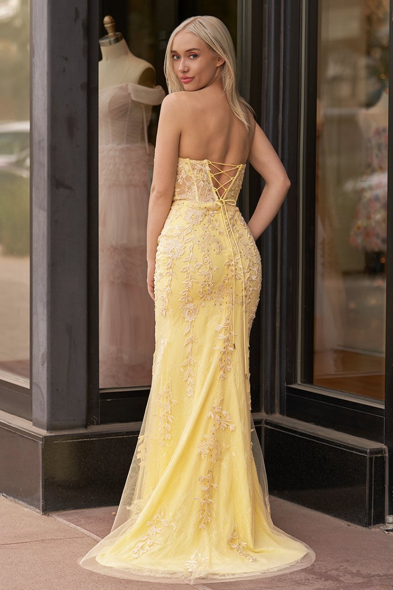 Strapless Satin Mermaid Prom Dress - Image 41