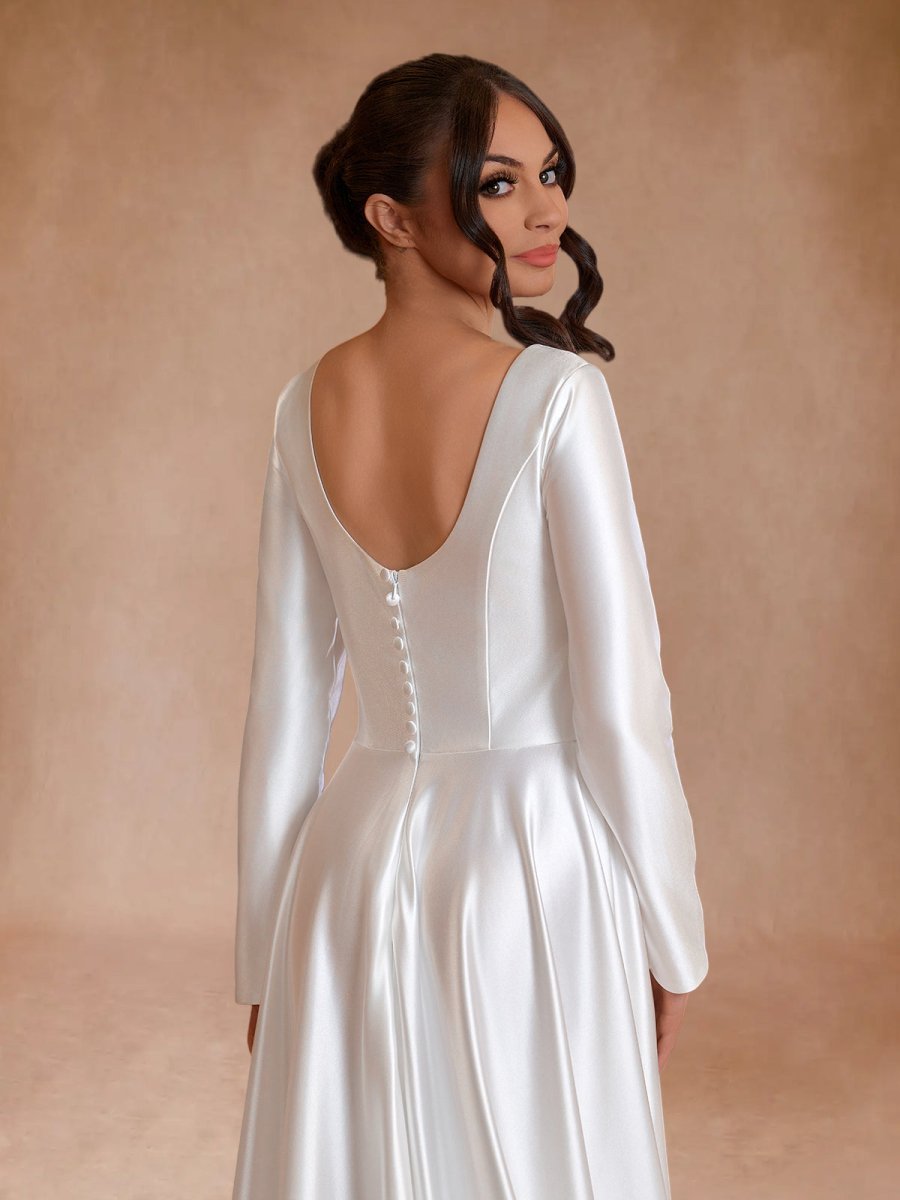 V-Neck Chiffon Wedding Dress - Image 5
